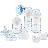 NUK Nature Sense Glasflaschenset | 0–6 Monate | 3 Babyflaschen | 2 Trinksauger |...