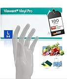 Viawant® Vinyl Pro Einweghandschuhe Vinyl Handschuhe L [100 Stück] Sehr tastsensibel –...