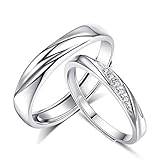 Josfeva Damen & Herren Paar Partnerringe 925 Sterling Silber Offen Verstellbare...