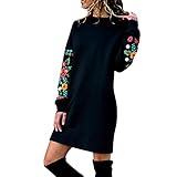 EMATOP Strickkleid Damen Pulloverkleid Lange Winterkleid Pullover Herbst Winter...