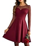 Zeagoo Damen Vintage Retro Cocktailkleider Rundhals Elegant Spitzenkleid Swing...