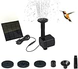 Solar Springbrunnen, 1.8W Solar Teichpumpe Solar Wasserpumpe Garten Wasserpumpe...