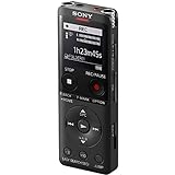 Sony ICD-UX570B Digitales Diktiergerät (OLED Display, 4GB Speicher, Micro SD)...