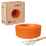 HB-DIGITAL 50m CAT.7 Netzwerkkabel LAN Kabel Verlegekabel PiMF AWG23 Reines...