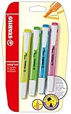 Textmarker - STABILO swing cool - 4er Pack - grün, gelb, blau, pink