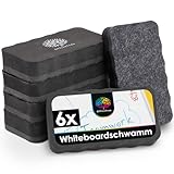 OfficeTree 6 x Whiteboard Schwamm Magnetisch - Schwarz - Whiteboard Reiniger...