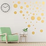 264 Stück Wandtattoo Punkte Gold Dot Wandaufkleber, Gold Punkt Aufkleber Wandsticker für...