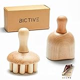 BICTIVE Maderotherapie Set Massagetasse und Massagepilz, Massage Holz, Anti...