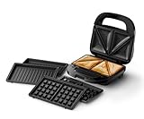 Philips Sandwichmaker 5000 Serie, 750 W, Panini, Waffeln, Sandwichplatten, Schwarz/Silber...