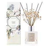 Airkeep Raumduft Frischer Lienen Duft, Reed Diffuser mit 8 Duftstäbchen,...