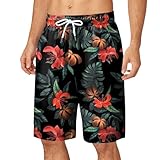 Herren-Strand-Shorts, 3D-Blumendruck, lustige Bademode, Board-Shorts, Sommer, lässig,...