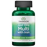 Swanson, Just One Multi With Iron, Multivitamin mit Eisen, 130 Tabletten, Laborgeprüft,...