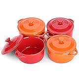 LIFVER soufflé förmchen Set, 200ml kleine Auflaufförmchen, 4pcs Souffle Förmchen Set,...