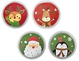 Taschenwärmer Weihnachtsfreunde (4er Set) - Rentier, Pinguin und Weihnachtsmann -...