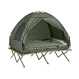 SoBuy OGS32-L-GR Feldbett 4in1-Zelt mit Campingliege Schlafsack Luftmatratze und...