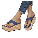 Sandaletten Damen Sommer Elegant Schicke Keilabsatz Retro Buckle Pantoletten Abendschuhe...