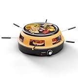 Klarstein 3-in-1 Raclette-Tischgrill mit Steinplatte & Pizzaofen, Grill für 6...