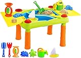 deAO Sand und Wasser Outdoor Aktivitäten Spieltisch für Kinder mit Doppelfach,...