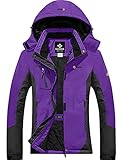 GEMYSE Damen wasserdichte Berg-Skijacke Winddichte Fleece Outdoor-Winterjacke...