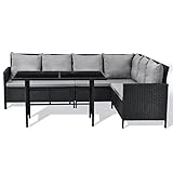 SVITA Madison Poly Rattan Ecksofa Rattan-Lounge Esstisch Gartenmöbel-Set Sofa Garnitur...