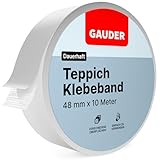 GAUDER Teppichklebeband (10 m) | Klebeband für Bodenbeläge, Treppenstufen und mehr |...