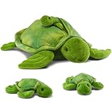 Prextex Plüsch-Schildkröte mit 3 kleinen Plüsch-Baby-Schildkröten Reißverschluss...