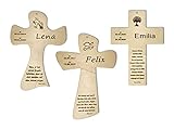 STREIFHOLZ Personalisiertes Taufkreuz mit Taufspruch, individuelles Kreuz aus...