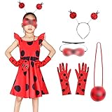 Ladybug Kostüm Mädchen, Superhelden Cosplay Marienkäfer Kostüm Marienkäfer...