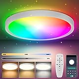 COFEMY LED Deckenleuchte - 30W Dimmbare Bluetooth Deckenlampe mit Fernbedienung...