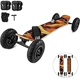 Happybuy Mountainboard Flamme Skateboard 94x24 cm, Longboard 7,8 Zoll keinen Akku mit...