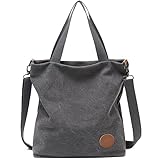 JANSBEN Damen Canvas Handtasche Schultertasche Casual Multifunktionale Umhängetaschen...