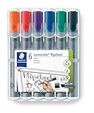 STAEDTLER Flipchart Marker Lumocolor, Keilspitze ca. 2,0 - 5,0 mm Linienbreite, lange...