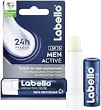 Labello Men Active Lippenpflegestift mit LSF 15, hochwirksame Lippenpflege für Männer...