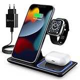 Induktive Ladestation, 18w Faltbarer 3 in 1 Wireless Charger, kabelloses Ladegerät...