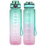 Sahara Sailor Trinkflasche, Sport Trinkflasche, [BPA-frei Tritan] 1L Auslaufsicher Sport...