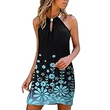 2023 New Y2-Stil - Frauen Sommer Alltag Kleid Blumendruck Neckholder Strandkleid Ärmellos...