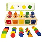 WOODENFUN Montessori Spielzeug Farbsortierung & Stapeln Passende Lernsortierspielzeug für...