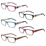 Kerecsen 5 Pack Lesebrille Damen Gute Brillen Hochwertig Mode Federscharniere Komfortabel...