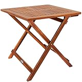 Casaria® Gartentisch Wetterfest Klappbar Holz 80kg Belastbarkeit 70x70cm Balkon Garten...