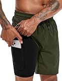 Atforna Badehose Herren mit Kompression Liner Badeshorts Lang 2 in 1 Schwimmhose...