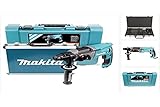 Makita HR2470 Bohrmaschine + Bohrer & Meißelset, 780 W, 220 V Blau