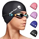 Swim Apex Silikon-Badekappe für Kinder, für Mädchen, Jungen, Teenager (Alter 2–12...