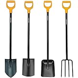 FISKARS Solid Set - Spitz Solid + Rund Solid + Schaufel Solid + Gabel Solid Set Spaten...