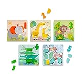 HABA 306708 - Zuordnungsspielzeug Wilde Tiere, Legespiel ab 1,5 Jahren, made in...