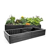 BigDean XL Hochbeet für Garten aus wetterfestem Kunststoff 150x76 cm in...