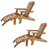 Casaria 2X Adirondack Akazie Holz 160kg Belastbar Wetterfest Klappbar...