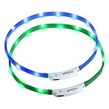 2 Stück LED Leuchthalsband Hund, LED Halsband Hund USB Aufladbar Haustier...