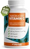 Natürliches VITAMIN C - 180 Kapseln - mit 400 mg Vitamin C aus Amla, Acerola,...