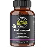 Biotiva Baldrian Bio 150 Kapseln - Baldrianwurzel gemahlen - 600mg pro Kapsel -...