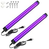 2 Stücke Schwarzlichtlampe UV 10W Schwarzlicht Röhre LED Lamp Bar 395nm mit Schalter und...